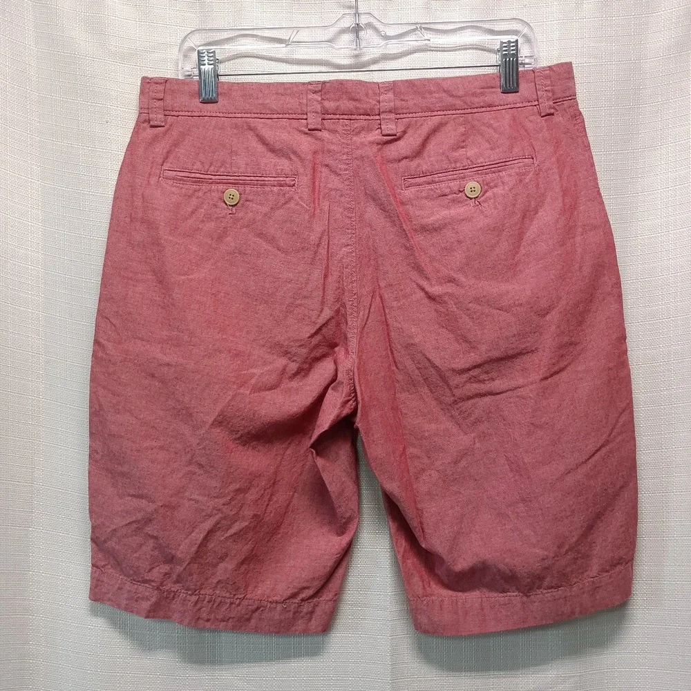 J. Crew Mens 33 Red 100% Cotton‎ Chino Shorts Beach Preppy Pockets